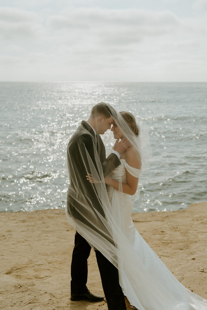 sunset cliffs wedding couple photos