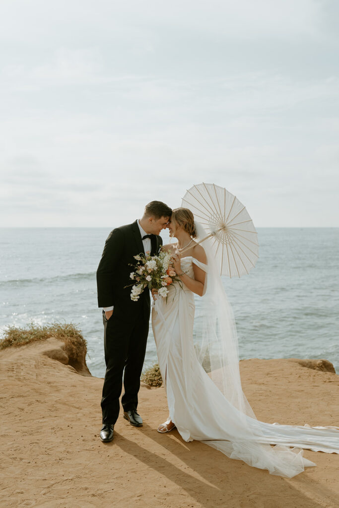 sunset cliffs wedding couple photos