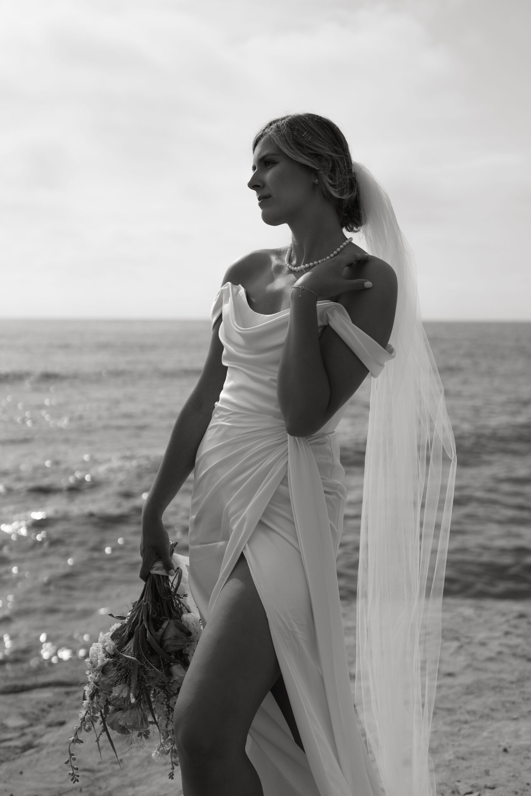 bride on sunset cliffs