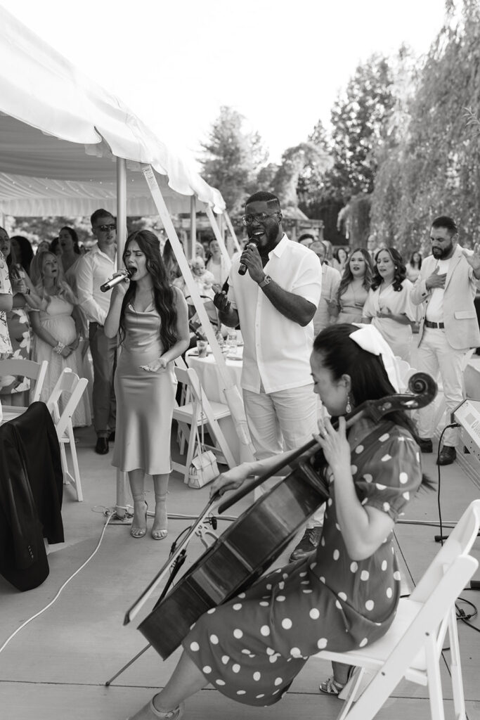 guest attending a worship session after wedding ceremony