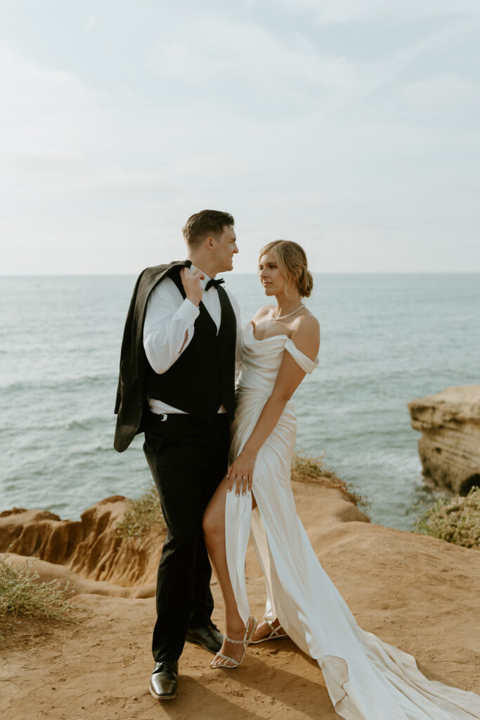 sunset cliffs wedding couple photos