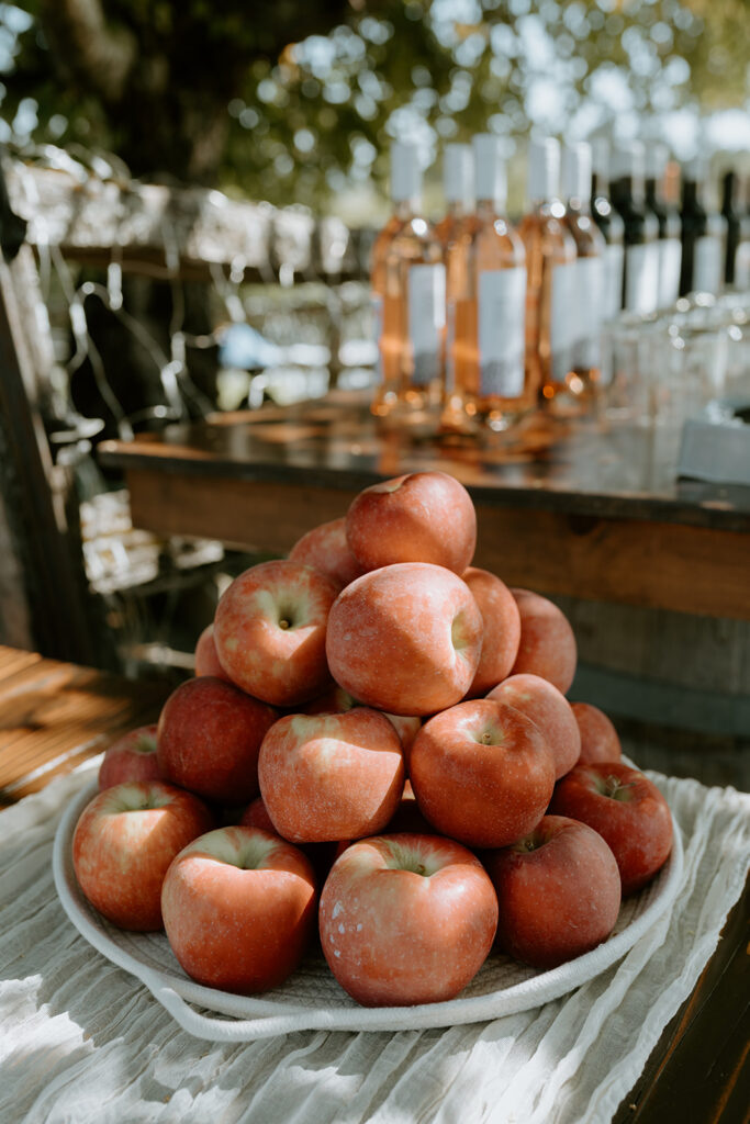 plate of towering apples