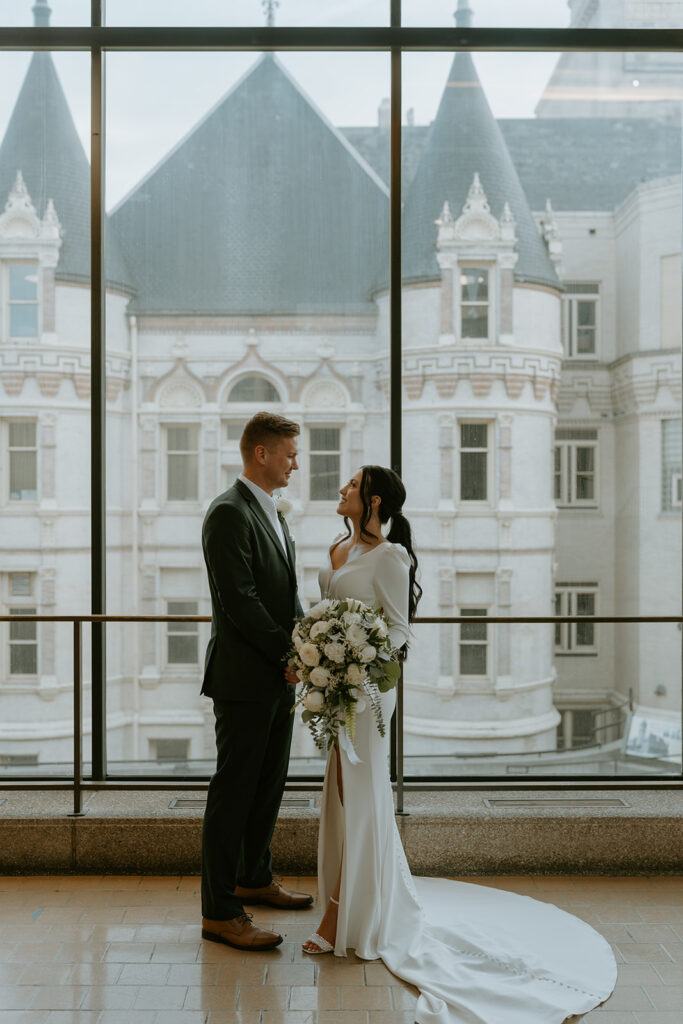 bride and groom with Washington wedding photographer