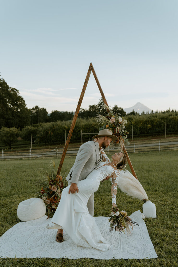 Orchard wedding in Oregon