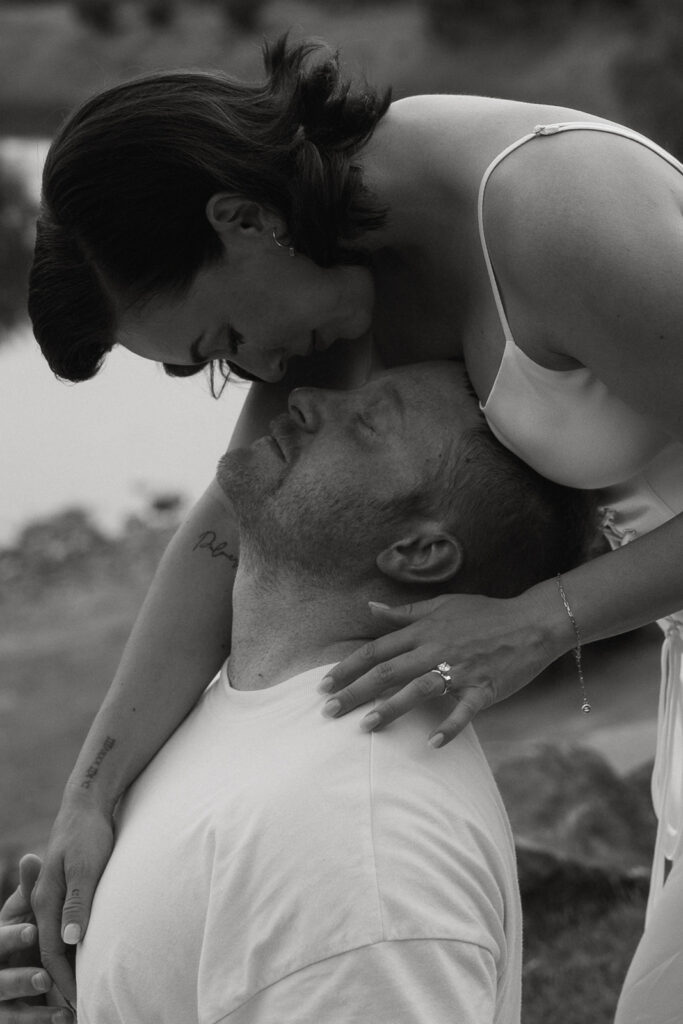 creative couples photoshoot with a picnic