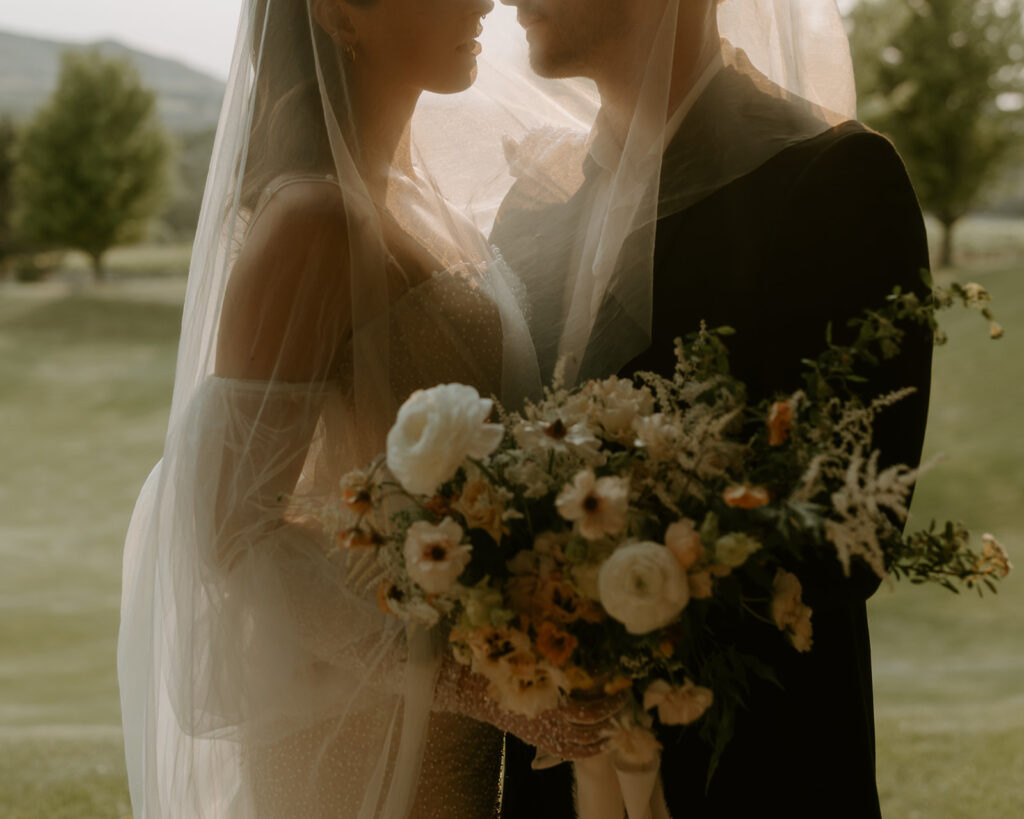 Tuscan inspired bride and groom photos at a winery in Washington 