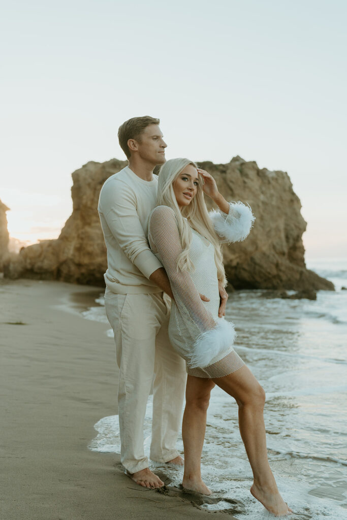 Malibu engagement photos at sunrise