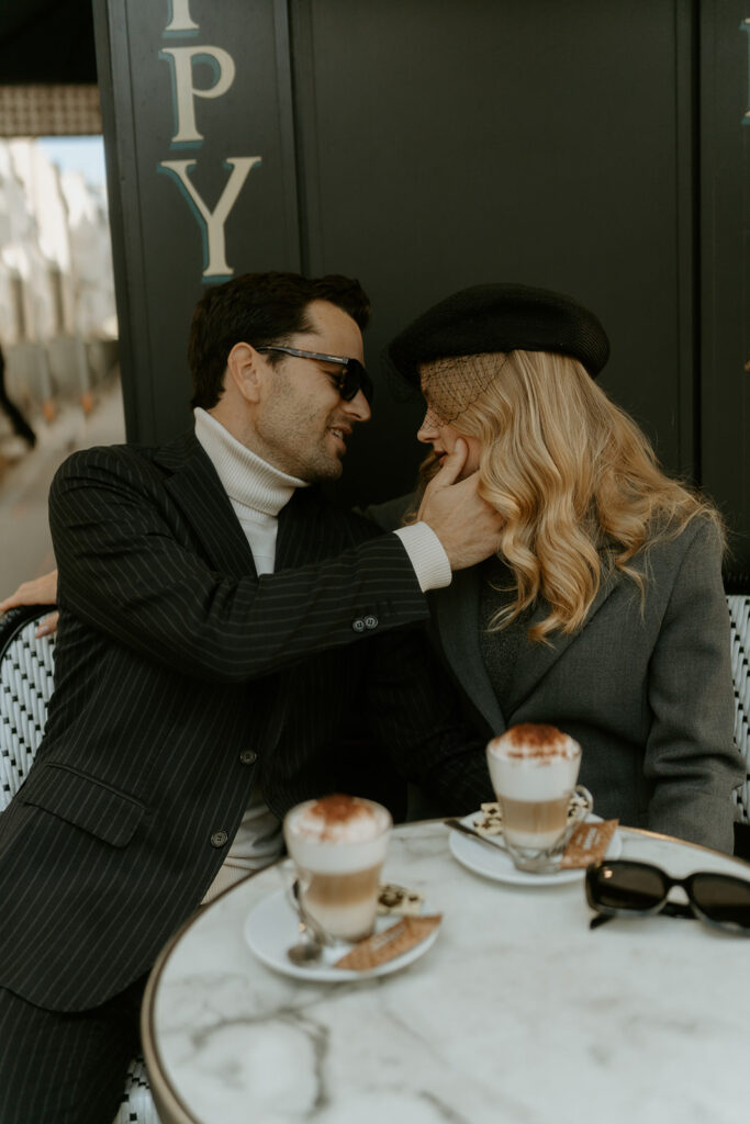 A destination wedding and elopement photographer shoots editorial Paris couple photography.